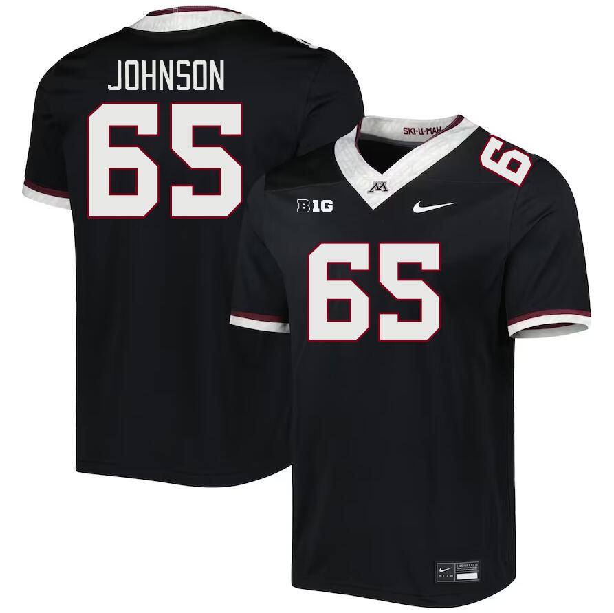 Men #65 Greg Johnson Minnesota Golden Gophers College Football Jerseys Stitched-Black